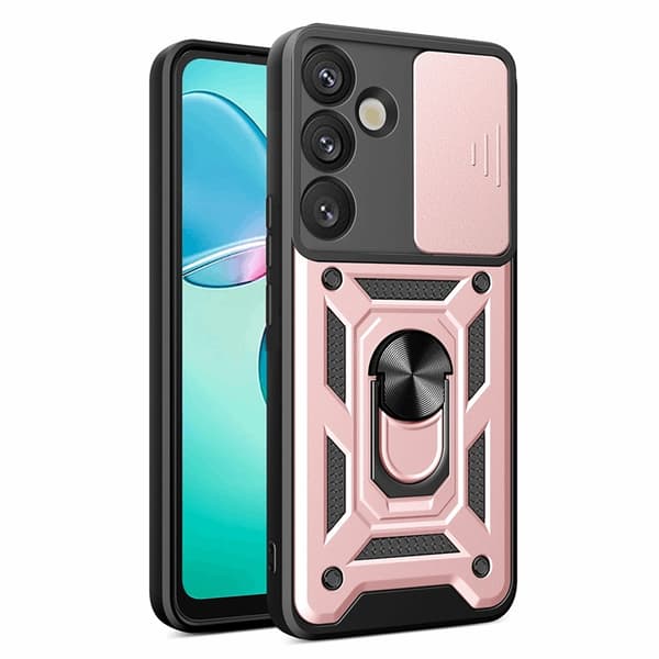 Telefontaske til Galaxy S25 Plus Hybrid Armor Camshield - Lyserød Rosa