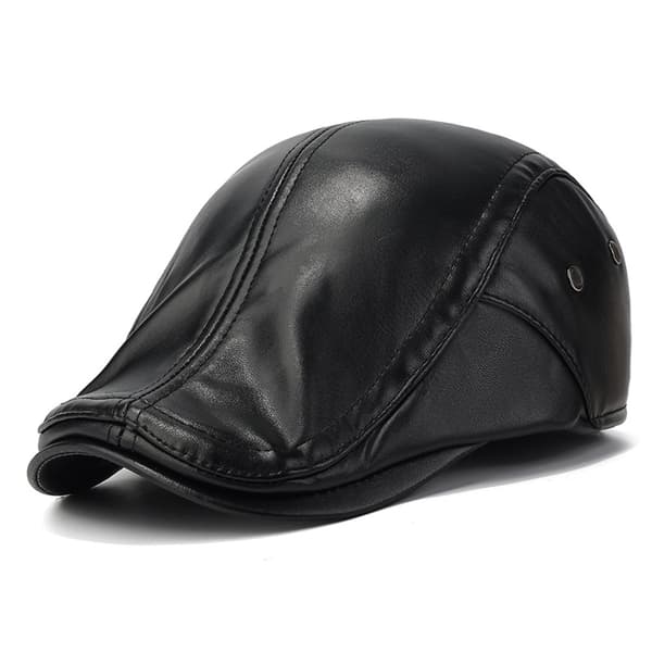 Keps med öronflikar PU-läder 2025d139 Svart