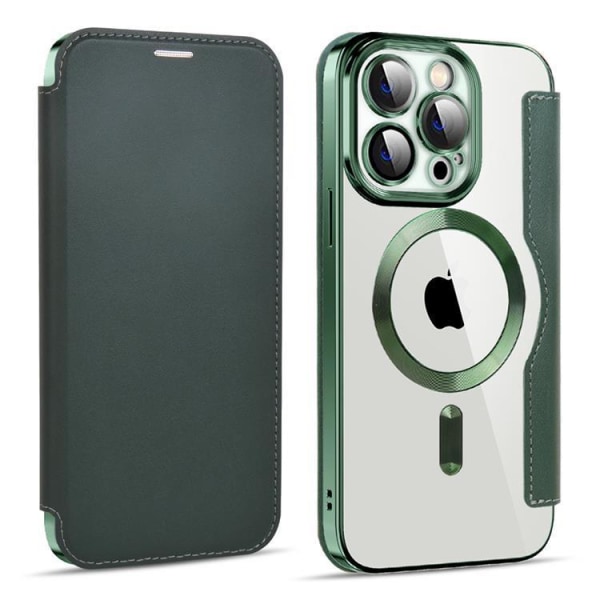 iPhone 11 Pro Max Magsafe lompakkokotelo RFID Flip - vihreä
