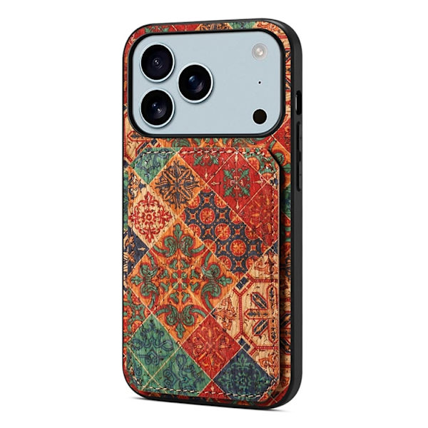 Mobilskal till iPhone 17 Pro Korthållare Blommor - Vinter / Blå Blå