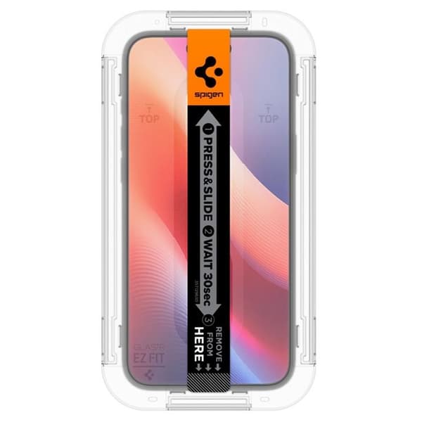 Spigen iPhone 15 Karkaistu lasi näytönsuoja 'EZ' Fit - Kirkas Transparent