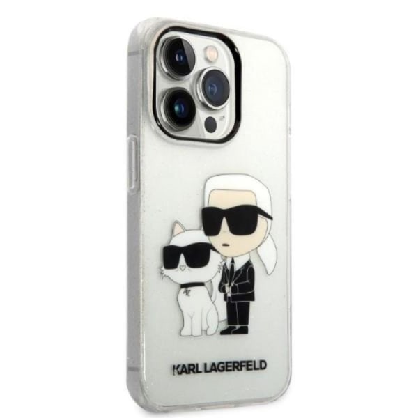 Karl Lagerfeld iPhone 14 Pro Skal IML GLIT NFT Karl & Choupette