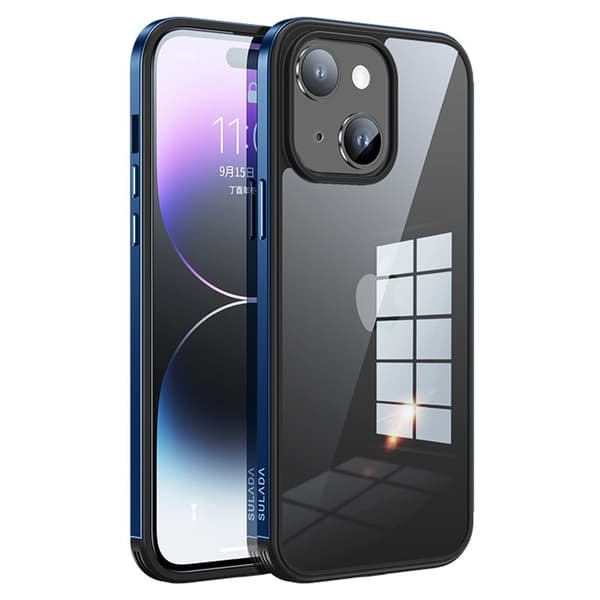 SULADA Minrui Mobilskal till iPhone 15 TPU+Härdat Glas Blå