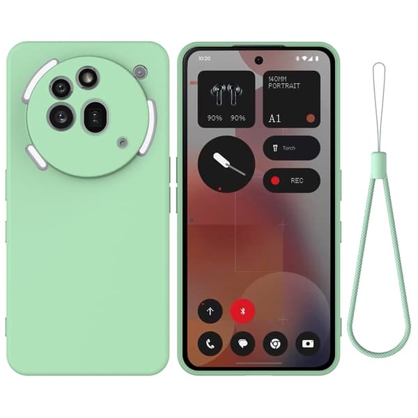 Mobilskal till Nothing Phone (3a) Pro Liquid Silikon med Handrem Grön