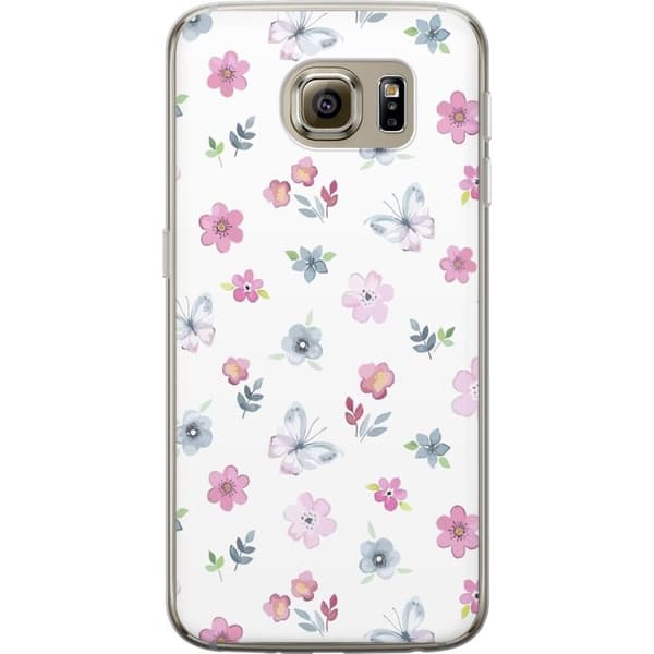 Taske til Samsung Galaxy S6 med blomster og sommerfugle
