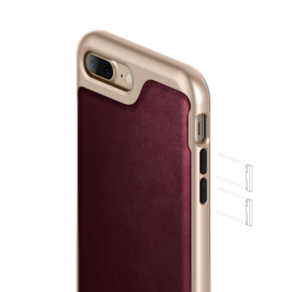 Caseology Envoy Äkta Läder Skal iPhone 7 Plus - Cherry Vinröd