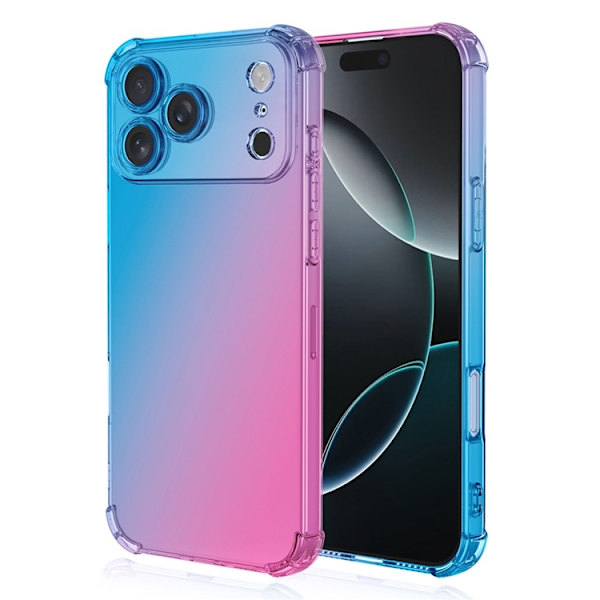 Mobilskal till iPhone 17 Pro Gradient Färg Anti-Drop - Blå/Rosa Blå