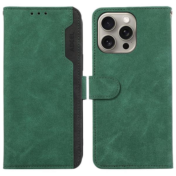 ABEEL iPhone 15 Pro Plånboksfodral RFID-Skydd - Grön