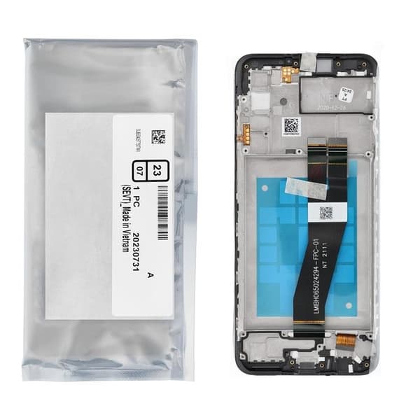 Galaxy A02s Skärm med LCD-display Service Pack GH81-20181A Svart