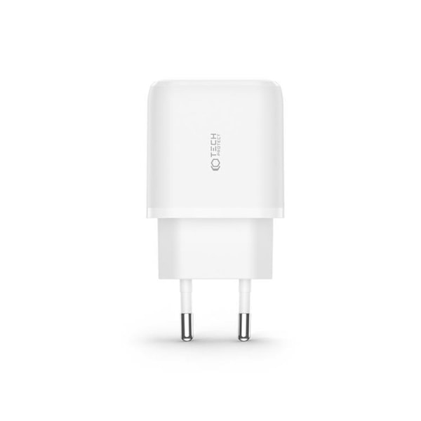 Tech-Protect seinäteline 20W, Type-C-kaapeli - Valkoinen Vit