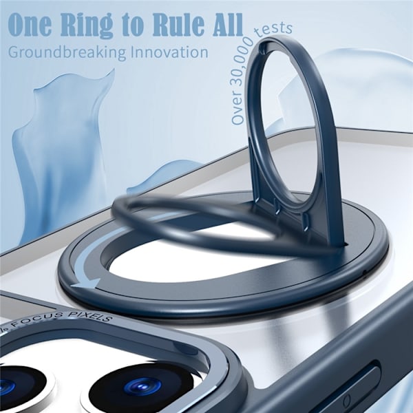 Mobilskal till iPhone 17 Pro MagSafe Rotating Kickstand Clear - Blå Blå