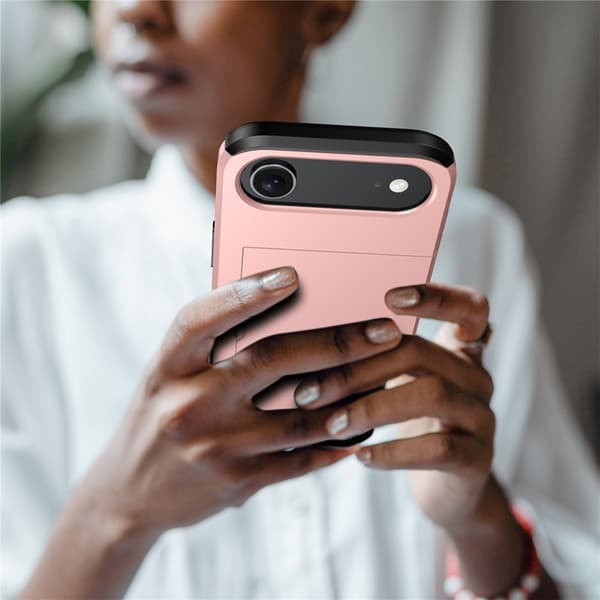 AMORUS Mobilskal till iPhone Air Med Glidande Korthållare - Silver Silver