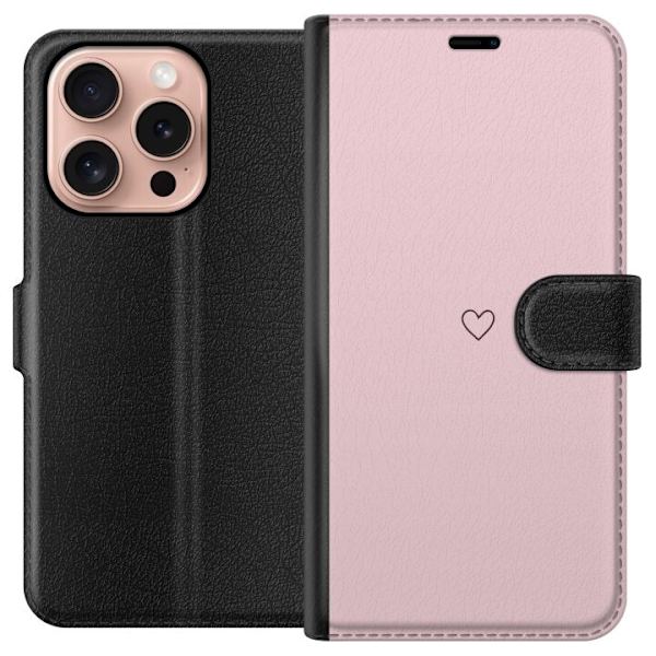 Plånboksfodral till Apple iPhone 16 Pro med Litet Hjärta