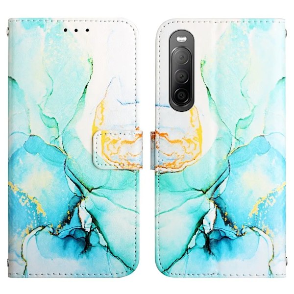 Sony Xperia 10 IV Plånboksfodral Pattern Printing - Grön 003