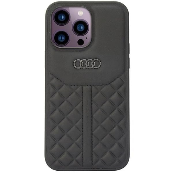 Audi iPhone 14 Pro Max Mobilskal Äkta Läder - Svart Svart