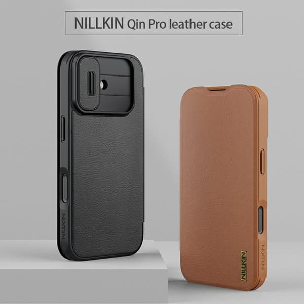 NILLKIN Qin Pro Series Mobilskal till iPhone 17 med kortfack - Brun