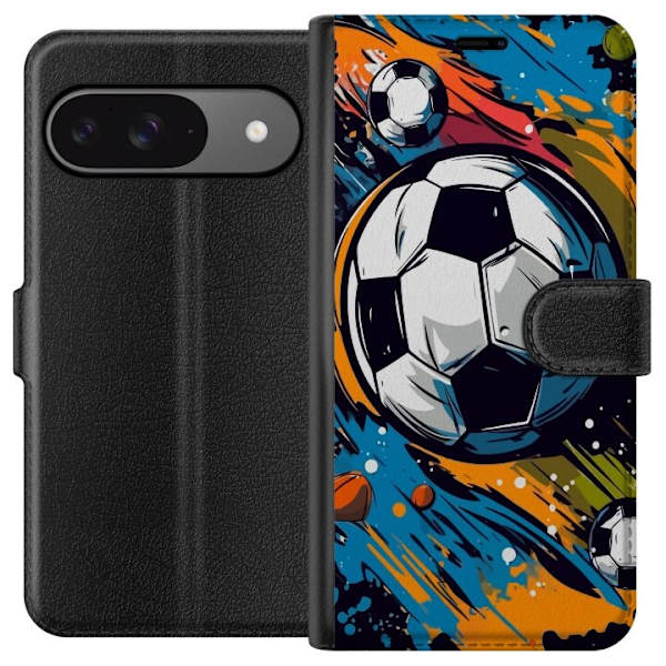 Plånboksfodral till Google Pixel 9 med Fotbollar