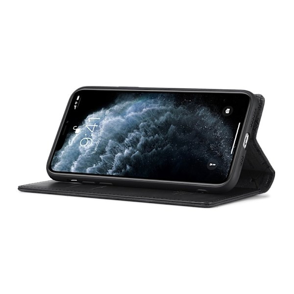 LC.IMEEKE iPhone 11 Pro Max Plånboksfodral i Konstläder - Svart