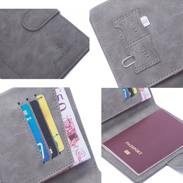 Passhållare Plånbok RFID Korthållare Slim - Grå