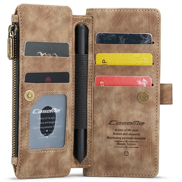 CASEME Konstläder Plånboksfodral för Samsung Galaxy Z Fold6 5G - Brun