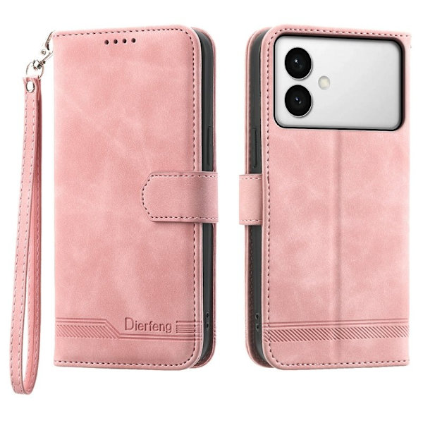 DIERFENG Samsung Galaxy S26 Edge Plånboksfodral Konstläder - Rosa