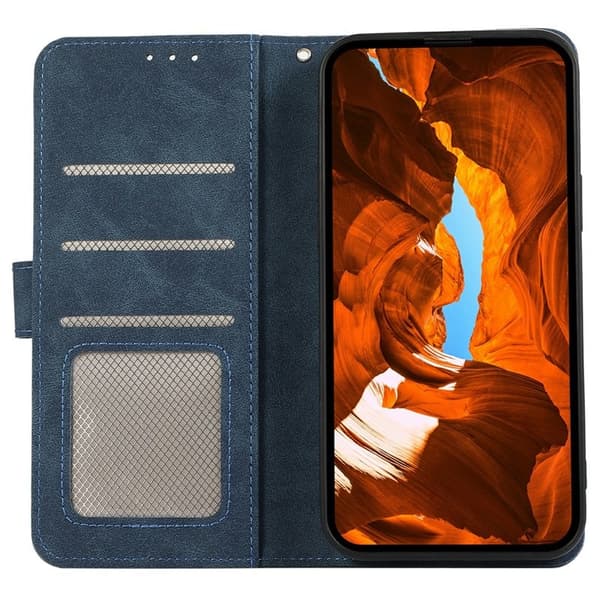 ABEEL Mobilskal till iPhone Air Splicing KonstLäder Flip RFID-Skydd Blå