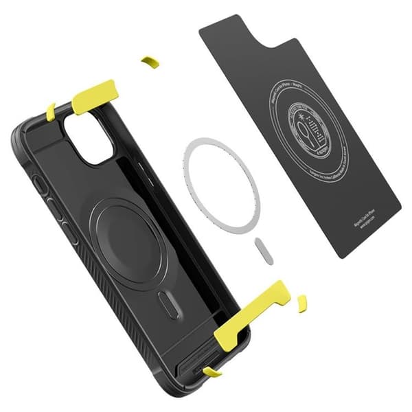 Spigen iPhone 14 Kuori Magsafe Mag Rugged Armor - Mattamusta Svart
