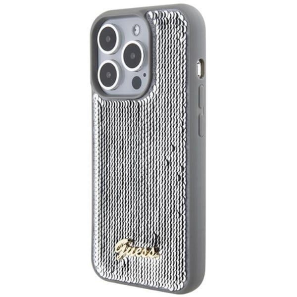 Guess Mobilskal till iPhone 15 Pro Max Sequin Script Metal - Silver Silver