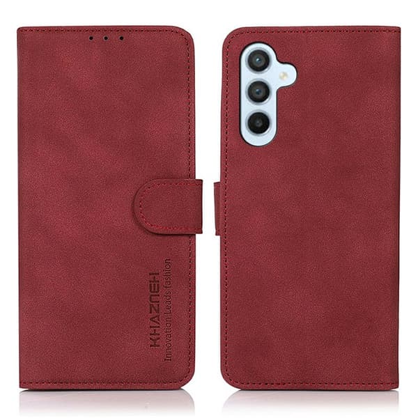 KHAZNEH Plånboksfodral för Samsung Galaxy S26 Plus Konstläder Ställ - Röd