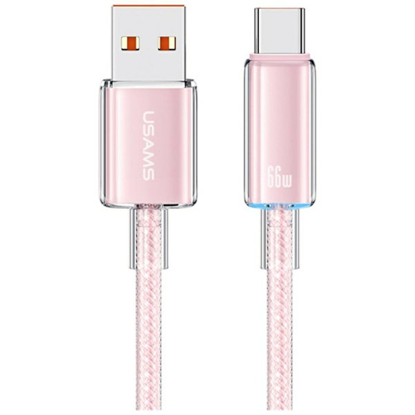 Usams USB-A till USB-C Kabel 1.2m Cloud - Rosa Rosa