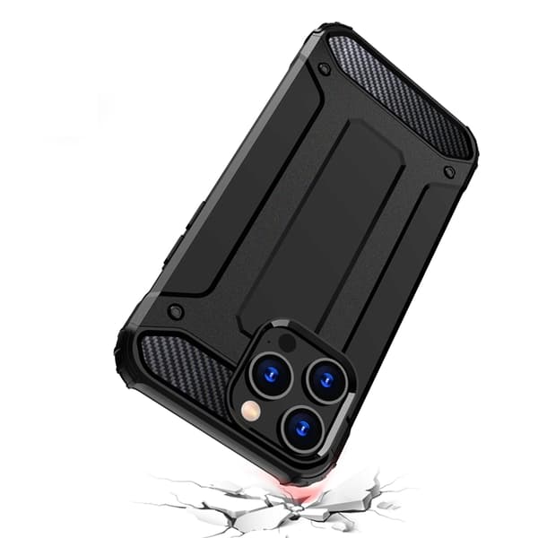 iPhone 15 Pro Max -puhelimen suojakuori Hybrid Armor - Musta Black
