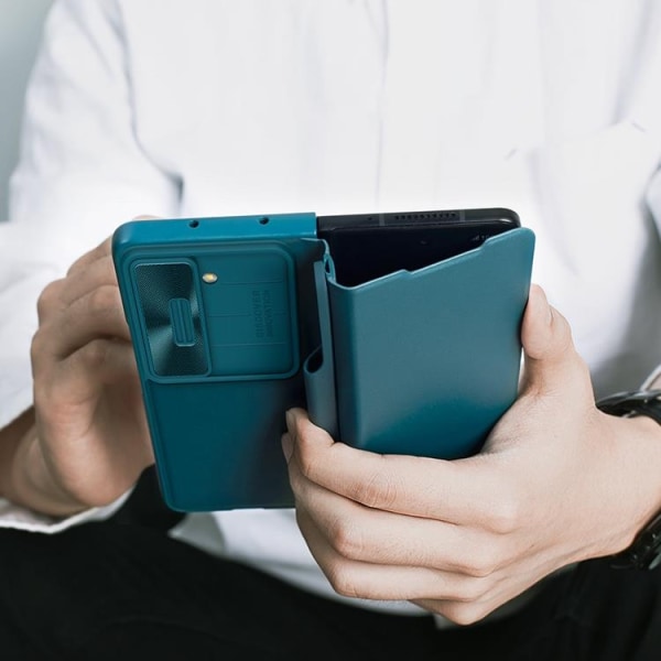 Nillkin Galaxy Z Fold 5 -lompakkokotelo Qin Pro -nahkainen - vihreä