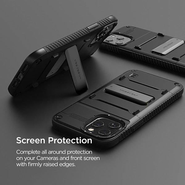 VRS DESIGN Damda QuickStand iPhone 12 Pro Max -kotelo - musta Black