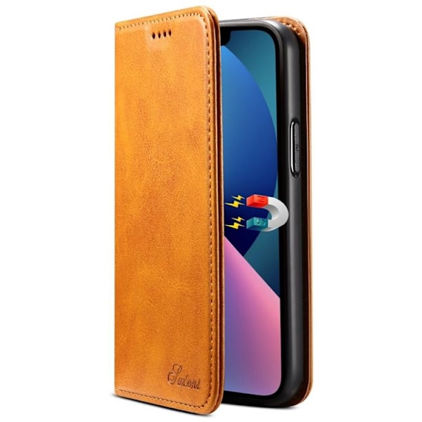 SUTENI iPhone 14 Pro Plånboksfodral Magnetic Kickstand - Khaki