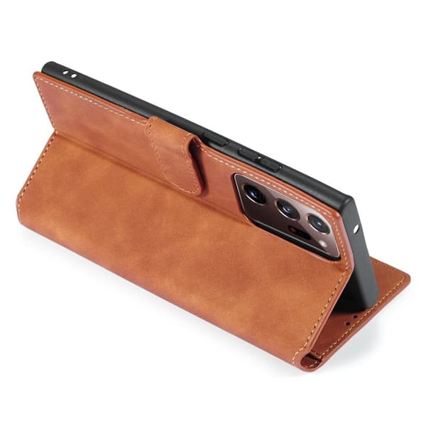 DG.MING Retro Plånboksfodral Konstläder Samsung Galaxy Note20 Ultra Brun