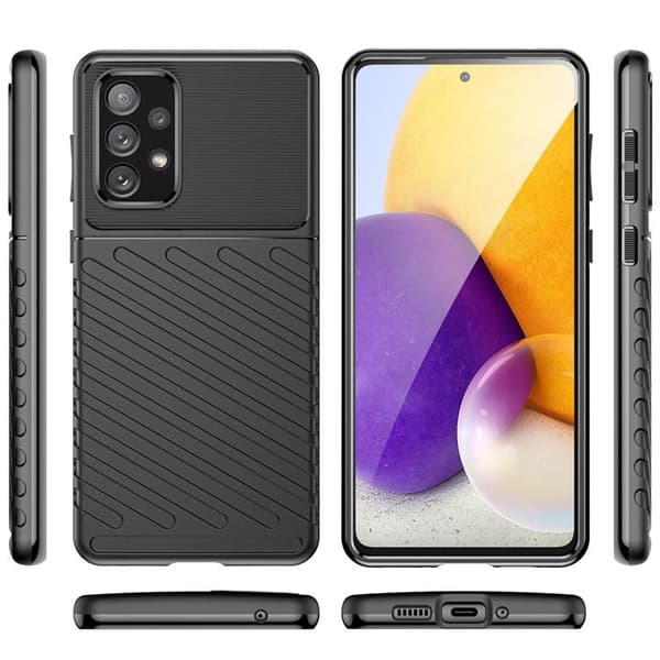 Galaxy A73 Thunder Fleksibel Etui - Sort Black