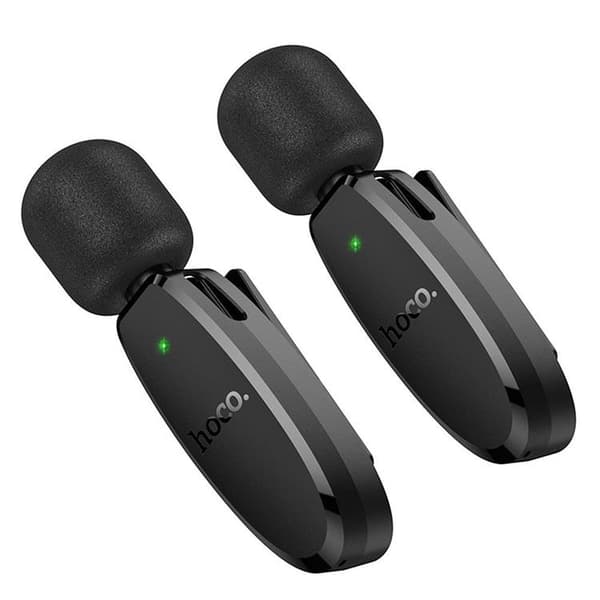 HOCO 2-st Trådlös Lavaliermikrofon Lightning, USB-C L15 - Svart Svart