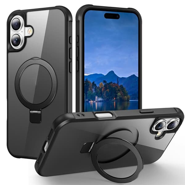 Mobilskal till iPhone 17 MagSafe TPU+PC Kickstand - Svart Svart