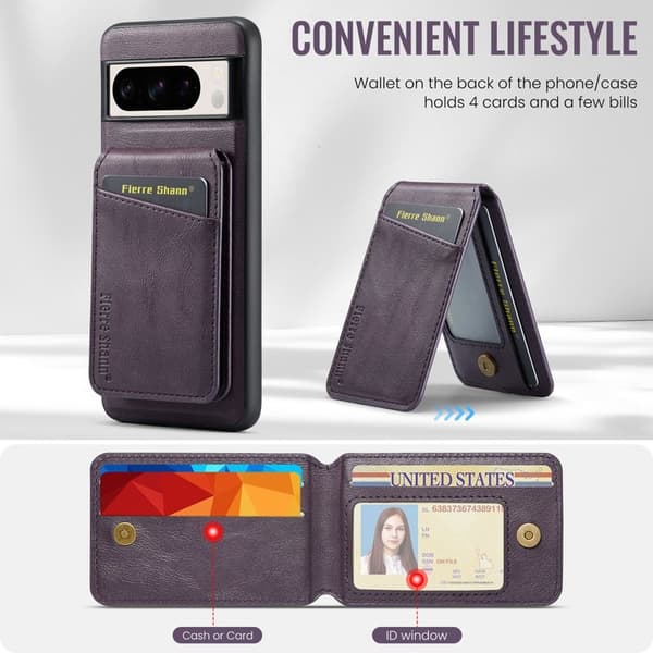 FIERRE SHANN 025 Google Pixel 8 Pro Fodral PU+TPU - Lila
