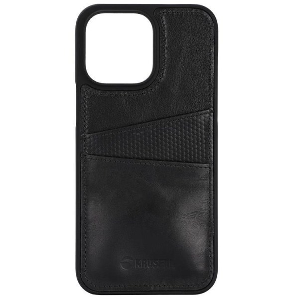 KRUSELL iPhone 14 Pro Max Skal Korthållare Äkta Läder - Svart