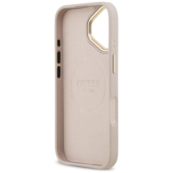 Guess Mobilskal till iPhone 17 MagSafe 4G Logo Plate - Rosa Rosa