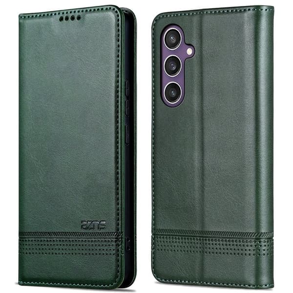 AZNS Samsung Galaxy S24 FE Plånboksfodral Konstläder - Grön