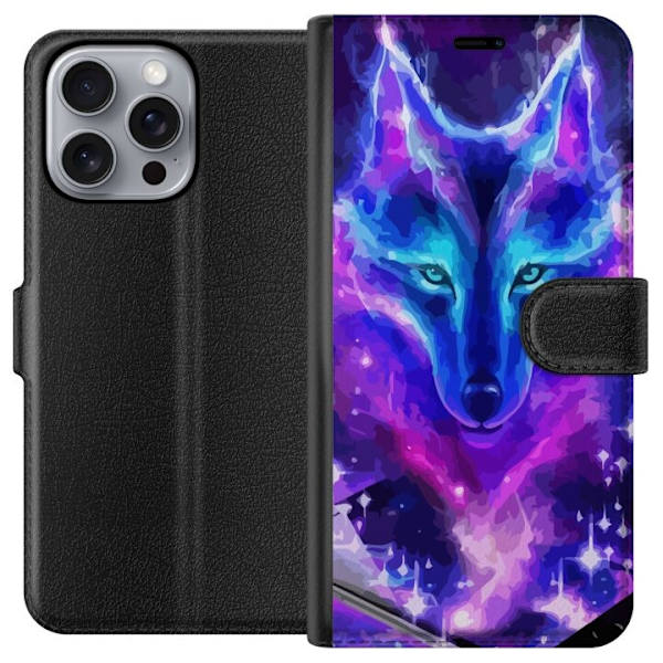 Plånboksfodral till Apple iPhone 16 Pro Max med Neon Varg
