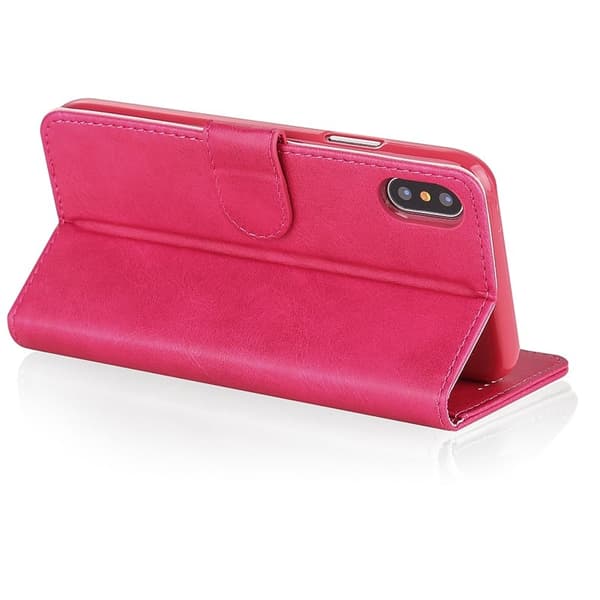 LC.IMEEKE Stand Plånboksfodral i Konstläder - Rosa för iPhone X/10