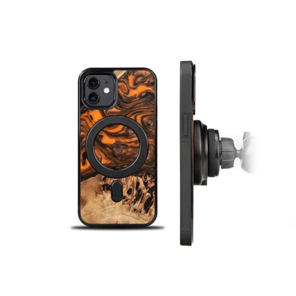 Bewood iPhone 12/12 Pro -mobiilikotelo Magsafe ainutlaatuinen oranssi-musta