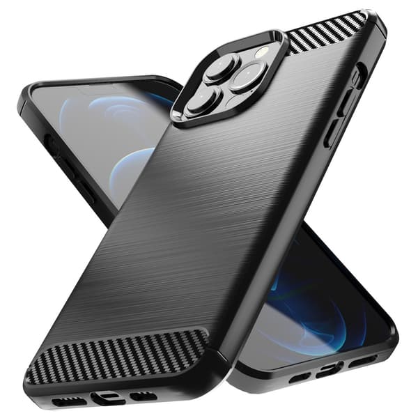 Carbon Flexible Skal iPhone 13 Pro Max - Musta Black