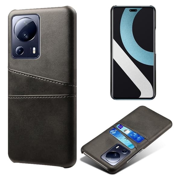 Xiaomi 13 Lite Mobilcover Kortholder PU-Læder - Sort Svart