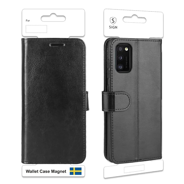 SiGN Plånboksfodral för Galaxy A41 - Svart