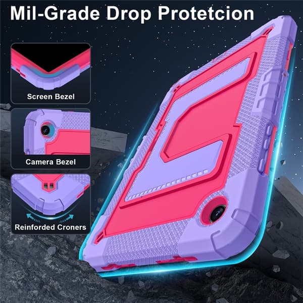 Galaxy Tab A9 Plus Skal Kickstand Med Rem Anti Drop Rosa