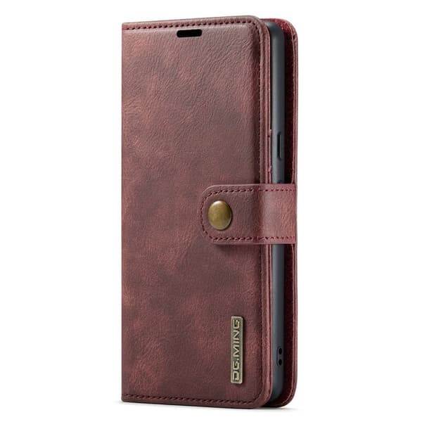 DG.MING Google Pixel 8 Pro Plånboksfodral Äkta Läder Detachable Magnetisk Röd
